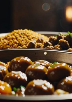 food in a bowl with food in it